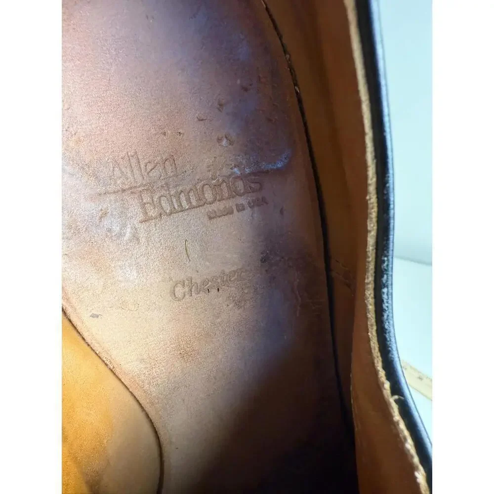 Allen Edmonds Chester Wingtips Oxfords Mens 11D Black Dress‎ Shoes Made in USA
